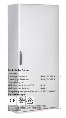 IP65 KOMPAKT Schaltschrank 2000x600x400 mm HBT 1-türig mit MP